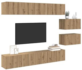 vidaXL Σετ επίπλου τηλεόρασης 8 pcs artisan δρυς 60 x 30 x 30 cm