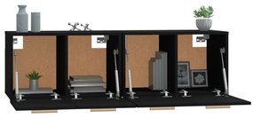 vidaXL Ντουλάπια Τοίχου 2 Τεμ. Μαύρα 60x36,5x35 εκ. Επεξεργασμένο Ξύλο