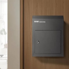 VEVOR Through The Door Key Drop Box 12x6x16&quot; Mailbox with 1.8&quot;12&quot; Key Lock Black