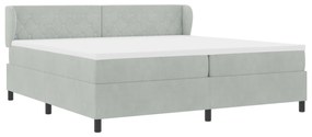 vidaXL Κρεβάτι Box Spring με Στρώμα  Ανοιχτό Γκρι 200x200 εκ. Βελούδο