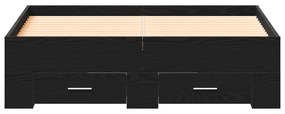 vidaXL Bed Frame με Συρτάρια Μαύρη Δρυς 120x190 εκ Επεξεργασμένο Ξύλο