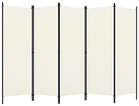 Διαχωριστικό Δωματίου με 5 Πάνελ Λευκό 250 x 180 εκ. - Λευκό