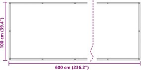 vidaXL Οθόνη Μπαλκονιού Κόκκινο 100 x 600 cm Ύφασμα Όξφορντ