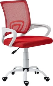 A1850 Sw Λευκο/Κοκκινο Mesh Πολυθρονα Γραφειου