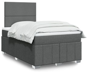 ΚΡΕΒΑΤΙ BOXSPRING ΜΕ ΣΤΡΩΜΑ ΣΚΟΥΡΟ ΓΚΡΙ 120X190 ΕΚ ΥΦΑΣΜΑΤΙΝΟ 3291601