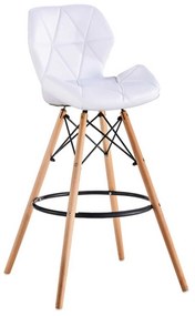 Σκαμπό Μπαρ Margo Λευκό 10-0130 55Χ55Χ72/99cm Metal, Technoderma, Wood