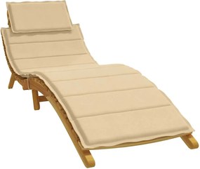 vidaXL Μαξιλάρι Ξαπλώστρας Μπεζ 186x58x4 εκ. Ύφασμα