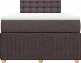 vidaXL Κρεβάτι Boxspring με Στρώμα Σκούρο Καφέ 120x200 εκ. Υφασμάτινο