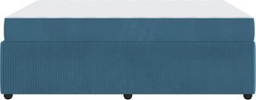 vidaXL Σκελετός Κρεβατιού με στρώμα Μπλε 140 x 200 cm ύφασμα