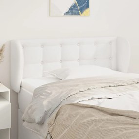 Κεφαλάρι με Πτερύγια Λευκό 93x23x78/88 εκ. Συνθετικό Δέρμα 3117223