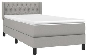 ΚΡΕΒΑΤΙ BOXSPRING ΜΕ ΣΤΡΩΜΑ ΑΝΟΙΧΤΟ ΓΚΡΙ 100X200 ΕΚ. ΥΦΑΣΜΑΤΙΝΟ 3129929