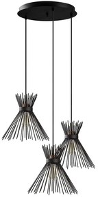 Φωτιστικό Οροφής Kirpi 892OPV1558 63x63x128cm 3xE27 40W Black Opviq