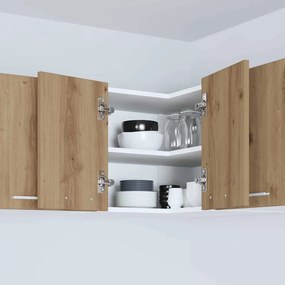 vidaXL Κρεμαστό ντουλάπι Χειροποίητη Δρυς και Λευκό 57 x 57 x 40 εκ.