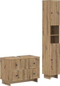 vidaXL Σετ Ντουλαπιών Μπάνιου 2 Τεμαχίων EDE Artisan Δρυς