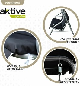 Τραμπάλα Aktive 3 θέσεις Μαύρο 180 x 107 x 160 cm