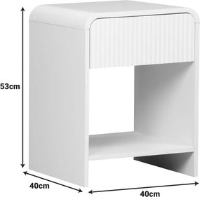 Κομοδίνο Zeplen pakoworld MDF σε λευκή απόχρωση 40x40x53εκ