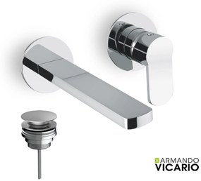 Armando Vicario Glam Chrome Μπαταρία Νιπτήρος Εντοιχισμού+Βαλβίδα Clic-Clac 610045-100 R0338-100