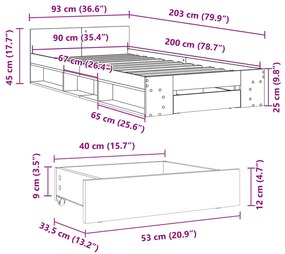 ΠΛΑΙΣΙΟ ΚΡΕΒΑΤΙΟΥ ΜΕ ΣΥΡΤΑΡΙΑ ΓΚΡΙ ΣΚΥΡ. 90X200 ΕΚ. ΕΠΕΞ. ΞΥΛΟ 3280800