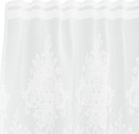 vidaXL Κουρτίνα Δαντέλας με κουρτίνες Λευκό 260 x 150 εκ Πολυεστέρας