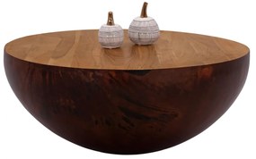 ΔΙΑΚΟΣΜΗΤΙΚΟ ΤΡΑΠΕΖΙ ΣΑΛΟΝΙΟΥ BOWL Φ90X40Yεκ. RUSTY ΜΕ ΞΥΛΟ ΑΚΑΚΙΑΣ