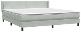 vidaXL Box Spring κρεβάτι με στρώμα ανοιχτό γκρι 200x220 εκ. Βελούδινο