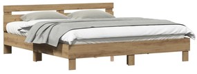 vidaXL Σκελετός Κρεβατιού με κεφαλάρι Artisan Oak 180 x 200 cm