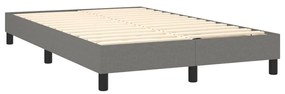 Κρεβάτι Boxspring με Στρώμα Σκούρο Γκρι 120x200 εκ. Υφασμάτινο - Γκρι