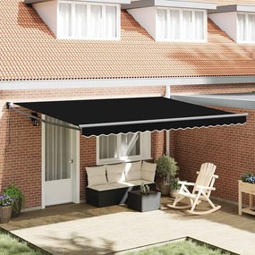 vidaXL Ανασυρόμενη Τέντα Μαύρη 450x300 cm