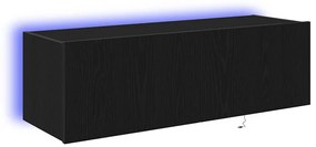 vidaXL Ντουλάπι Τηλεόρασης Τοίχου Μαύρη δρυς 100 x 35 x 31 cm