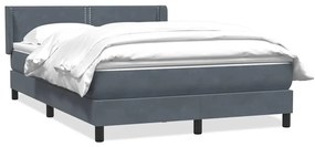 Κρεβάτι Boxspring με Στρώμα Σκούρο Γκρι 160x210 εκ. Βελούδινο - Γκρι