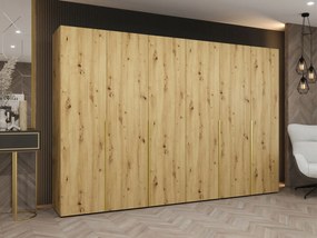 Ντουλάπα Alicante Εξάφυλλη-Φυσικό - Χρυσό