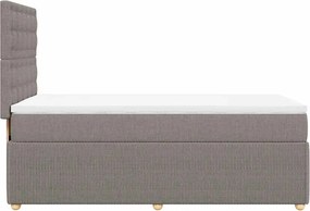 vidaXL Κρεβάτι Boxspring με Στρώμα Taupe 90x200 εκ. Υφασμάτινο