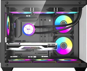 Θήκη υπολογιστή DarkFlash B275 PRO (μαύρη) + 6 ανεμιστήρες