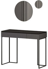 Κονσόλα Με Καθρέπτες Makyaj 506MNR3417 105x45x83/50x50/20x20cm Anthracite Μοριοσανίδα, Μελαμίνη