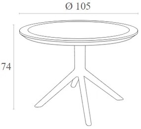 SKY TAUPE Φ105X74ΕΚ. ΤΡΑΠΕΖΙ ΠΟΛ/ΝΙΟΥ