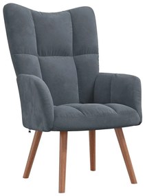 vidaXL Πολυθρόνα Relax Σκούρο Γκρι Βελούδινη