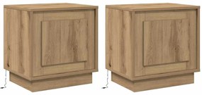 vidaXL Κομοδίνο με 2 pcs artisan δρυς 44 x 34.5 x 45 εκ