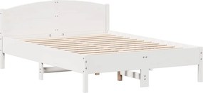 vidaXL Σκελετός Κρεβ. Χωρίς Στρώμα Λευκό 150x200 εκ Μασίφ Πεύκο