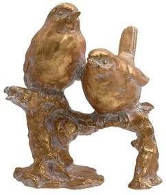 Επιτραπέζιο Διακοσμητικό &quot;Πουλιά σε κλαδί&quot; FL543 Fylliana Polyresin Χρυσό-Λευκό χρώμα 15x10x17εκ