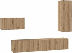 vidaXL Σετ επίπλου τηλεόρασης 4 τμχ. Artisan Oak Επεξεργασμένο Ξύλο