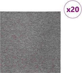 vidaXL Πλακάκι Χαλιού Καφέ 50 x 50 cm 20 τμχ.