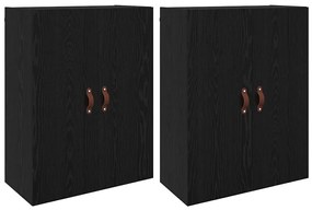 vidaXL Ντουλάπια Τοίχου 2 pcs Μαύρη δρυς 69.5 x 34 x 90 εκ.