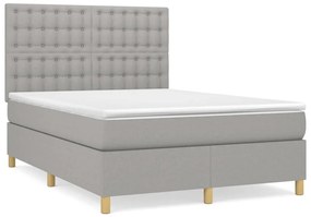 ΚΡΕΒΑΤΙ BOXSPRING ΜΕ ΣΤΡΩΜΑ ΑΝΟΙΧΤΟ ΓΚΡΙ 140X190 ΕΚ. ΥΦΑΣΜΑΤΙΝΟ 3142649