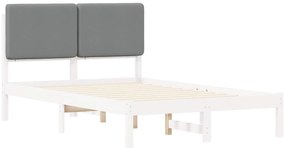 vidaXL Σκελετός Κρεβατιού με Επενδεδυμένο Κεφαλάρι Ανοιχτό γκρι
