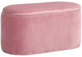 HOMCOM Πάγκος με αποθηκευτικό χώρο, επενδυμένος πάγκος, οθωμανικό, ρετρό σχεδιασμός, εμφάνιση βελούδου, 81 cm x 40 cm x 41 cm, απαλό ροζ