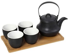 Σετ Τσαγιού 5Τμχ Με Κούπα Και Φίλτρο Ritual SPI112 600ml 30x17x12cm Black Espiel Ceramic