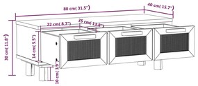 ΤΡΑΠΕΖΑΚΙ ΣΑΛΟΝΙΟΥ ΚΑΦΕ 80X40X30 ΕΚ. ΕΠΕΞ. ΞΥΛΟ &amp; ΜΑΣΙΦ ΠΕΥΚΟ 345620