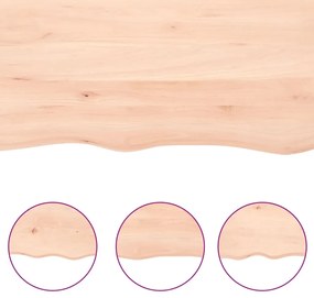 vidaXL Επιφάνεια Τραπεζιού 100x40x(2-6)εκ Ακατέργαστο Μασίφ Ξύλο Δρυός