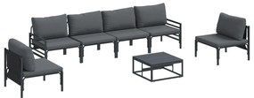 vidaXL Σετ Καναπέ Κήπου 7 pcs Ανθρακί Ατσάλι