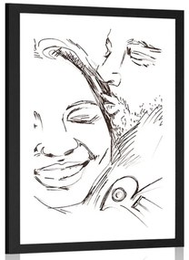 Αφίσα με πασπαρτού Μάγια αγάπης - 20x30 black